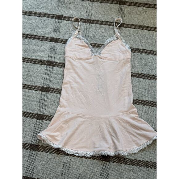 Skims Cotton Lace Slip Dress Primrose Pink New Medium - Picture 1 of 8
